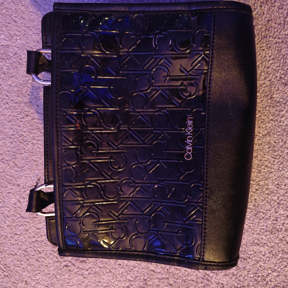 Calvin Klein Black Embossed Logo Crossbody Bag